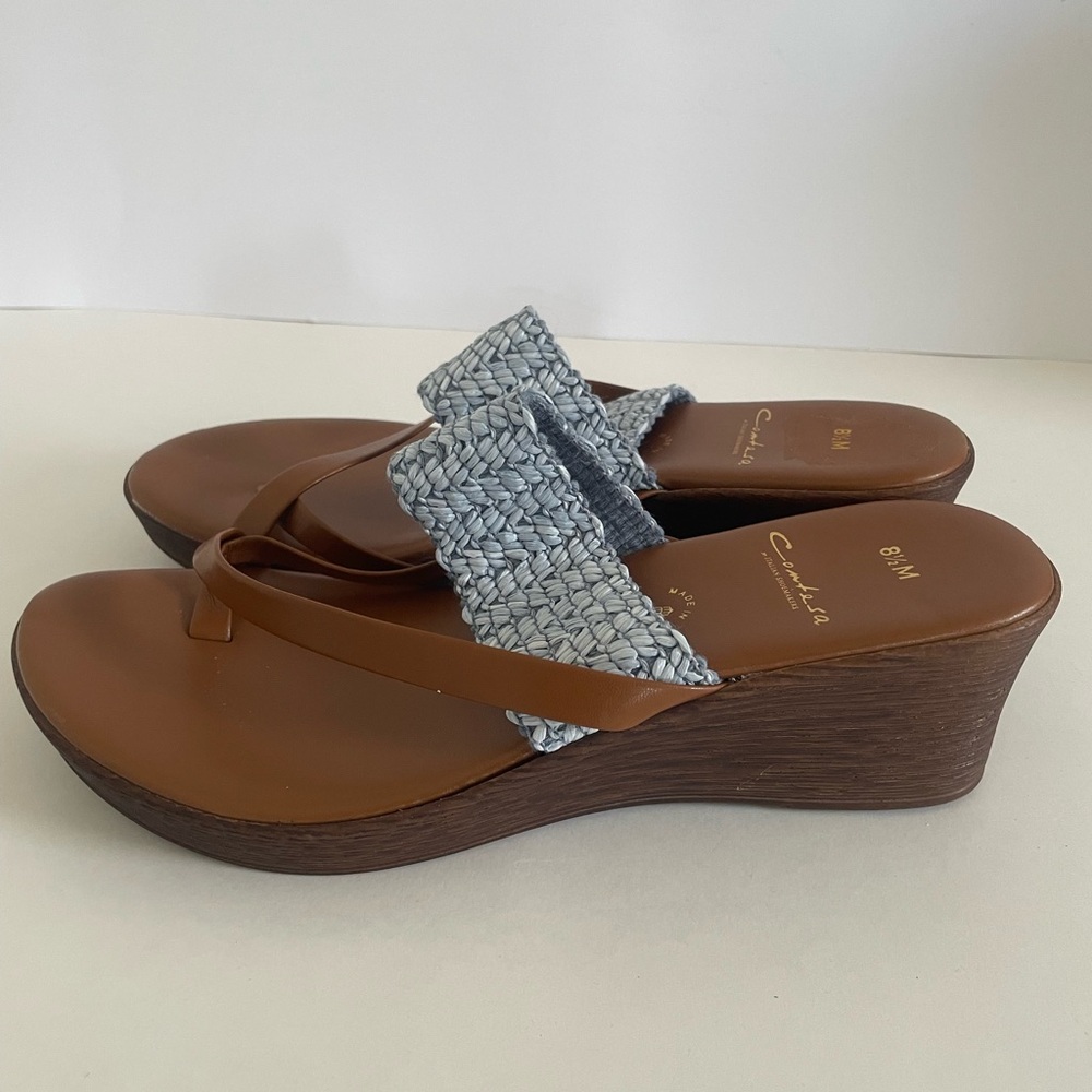 Chic Brown and blue Sandals size81/2.